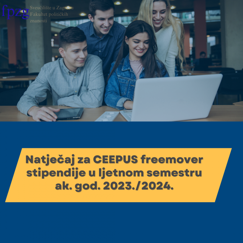 Natječaj za CEEPUS freemover stipendije u ljetnom semestru ak. god. 2023./2024.