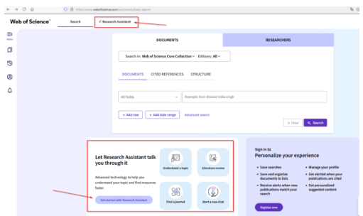 Otvoren probni pristup na alat Web of Science Research Assistant (AI)