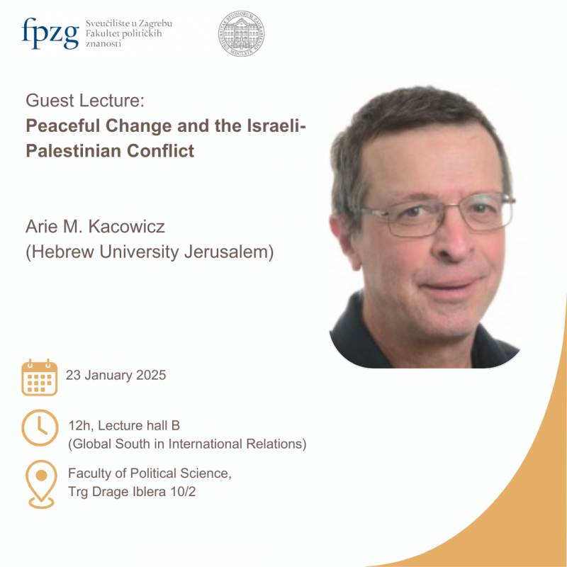 Gostujuće predavanje: Peaceful Change and the Israeli – Palestinian Conflict