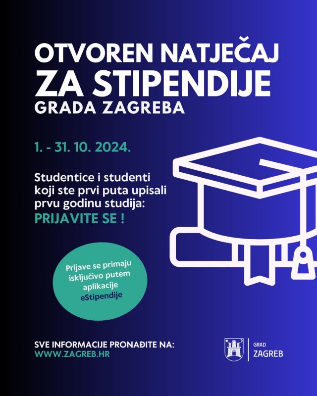 Stipendije Grada Zagreba za ak. god. 2024./2025.